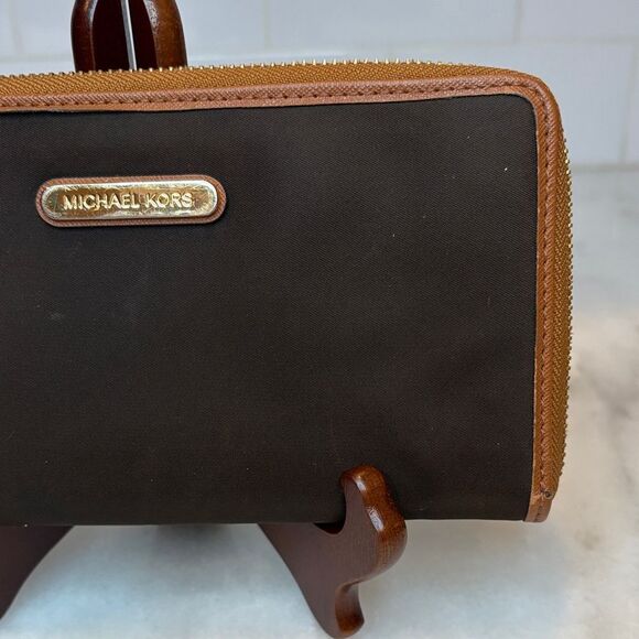 Michael Kors Nylon Leather Full Zip Continental Wallet - Picture 3 of 15